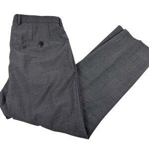 Hugo Boss Dress Pants Mens 36x29 Gray Check Wool Preppy Office Wedding Classic